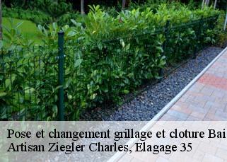Pose et changement grillage et cloture  bais-35680 Artisan Ziegler Charles, Elagage 35